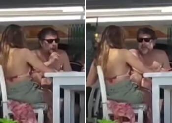 Εκείνη με παρεό, αυτός χωρίς μπλούζα με τσιγάρο στο χέρι: Βανδή – Μπισπίκης πήγαν σε ταβέρνα & έγιναν θέαμα