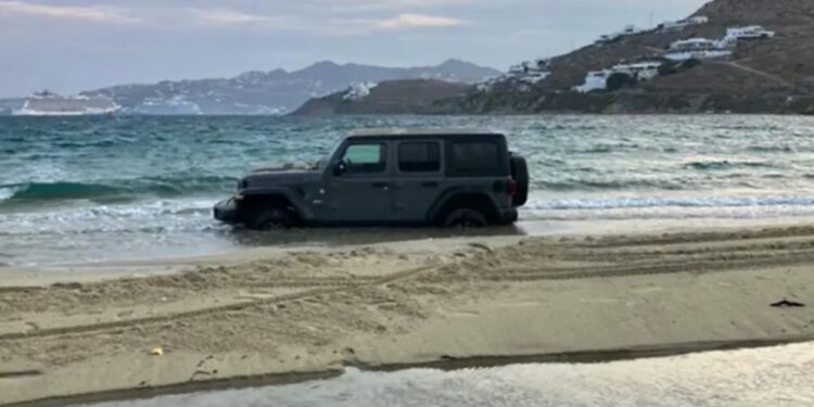 Μύκονος: Ήθελαν να κάνουν ”Μαγκιές” με το τζιπ και την Πάτησaν!![video]