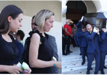 Γιώργος Γεωργίου: Συγκίνηση στο τελευταίο «αντίο» – «Λύγισαν» η σύζυγος και η κόρη του (φωτο, video)