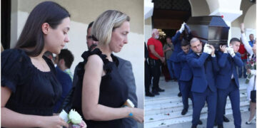 Γιώργος Γεωργίου: Συγκίνηση στο τελευταίο «αντίο» – «Λύγισαν» η σύζυγος και η κόρη του (φωτο, video)