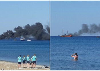 ΣΥΜΒΑΙΝΕΙ ΤΩΡΑ: Φωτιά σε πλοίο με 82 επιβάτες – Μεγάλη κινητοποίηση Λιμενικού και Πυροσβεστικής (video)