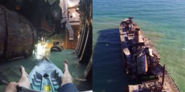 Δεν πίστευε στα μάτια του: Άνδρας μπήκε με το κανό του σε εγκαταλελειμμένο πλοίο και κατέγραψε απίστευτες εικόνες