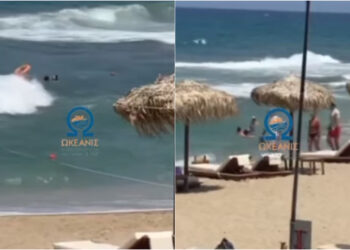 Ηράκλειο: Ναυαγοσώστης έσωσε μητέρα και κόρη που πνιγόντουσαν – Καρέ καρέ η διάσωση[video]