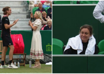 Στέφανος Τσιτσιπάς: Οι αγκαλιές με θαυμάστρια στο Στόουκ – Έσκασε από ζήλια η Μπαντόσα (video)