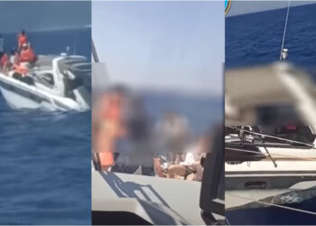 Σώθηκαν 8 άτομα από ημιβυθισμένο ταχύπλοο μεταξύ Πειραιά – Αίγινας – Δείτε πλάνα του Λιμενικού