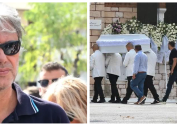 Συντετριμμένος ο Σταμούλης στο τελευταίο «αντίο» στον 11χρονο γιο του