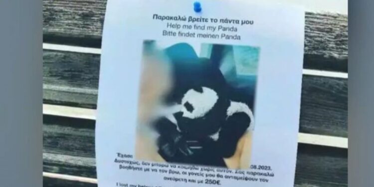 Πήλιο: Αμοιβή 250 ευρώ σε όποιον βρει αυτό το λούτρινο πάντα που έχασε παιδί-”Δεν μπορεί να κοιμηθεί χωρίς αυτό”[video]
