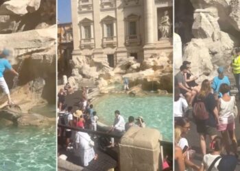 Ρώμη: Τουρίστρια μπήκε ατάραχη στη Φοντάνα ντι Τρέβι για να… γεμίσει με νερό το μπουκάλι της[video]