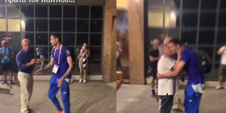 Μίλτος Τεντόγλου: Απέφυγε τον χαιρετισμό του αρχηγού της αποστολής του ΣΕΓΑΣ για να αγκαλιάσει τον παππού του[video]