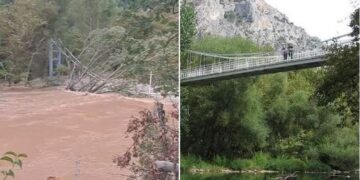 Alldaynews.gr Πηνειός: Νέο βίντεο από την ιστορική κρεμαστή γέφυρα των Τεμπών – Θέμα ωρών η κατάρρευσή της (video)