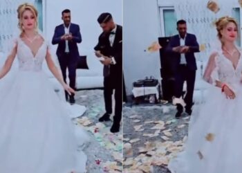 Απίστευτο βίντεο από γάμο Ρομά στον Τύρναβο: Νύφη χορεύει πάνω σε… χιλιάδες ευρώ, ο γαμπρός την έραινε με… πενηντάρικα!