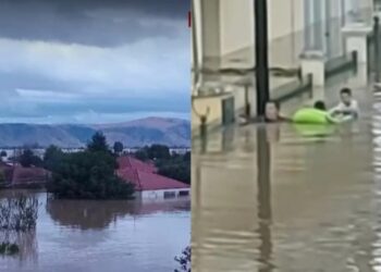 Αδιανόητες εικόνες στην Καρδίτσα: Κάτω από το νερό τα σπίτια, οι κάτοικοι ανέβηκαν στη στέγη για να σωθούν (vid)