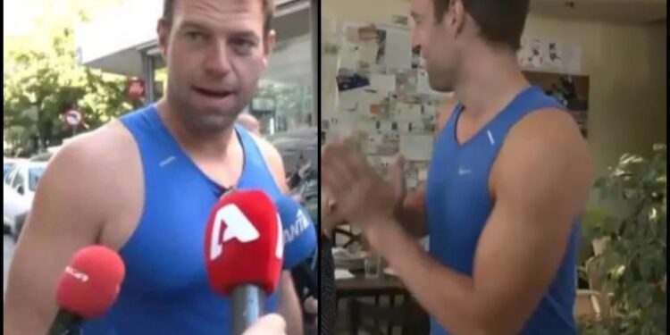 Alldaynews.gr Έδειξε τα στιβαρά του μπράτσα: Με αμάνικο μπλουζάκι στο γυμναστήριο σήμερα ο Κασσελάκης