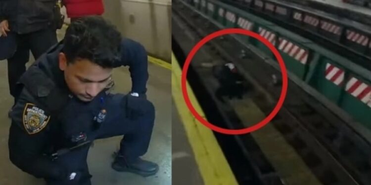 Alldaynews.gr Η σοκαριστική στιγμή που αστυνομικοί έσωσαν άνδρα που έπεσε στις ράγες του τρένου: Γλίτωσαν την τελευταία στιγμή (video)