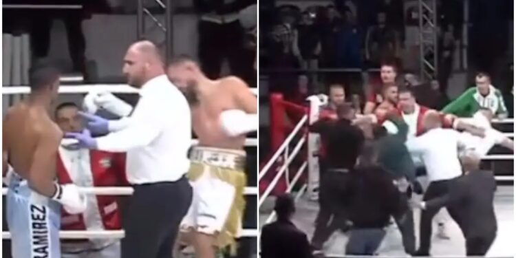 Alldaynews.gr Χαμός σε αγώνα πυγμαχίας στην Αλβανία με «ντου» θεατών στο ρινγκ (video)