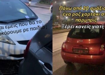 Alldaynews.gr «Βροχή» τα ροζ χαρτάκια στη Θεσσαλονίκη: «Η μοναδική πόλη που παρκάρουν πάνω σε λεωφόρο» (video)