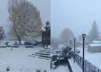 Ντύθηκε στα «λευκά» το Νυμφαίο: Έπεσαν τα πρώτα χιόνια και στο Πισοδέρι