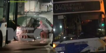 Τρομακτικό τροχαίο στον Πειραιά: ΙΧ «καρφώθηκε» με μεγάλη ταχύτητα πάνω σε λεωφορείο γεμάτο με κόσμο (video)