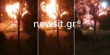 Alldaynews.gr Η στιγμή που το αυτοκίνητο του 44χρονου τυλίγεται στις φλόγες – «Ήταν σταθμευμένο πολλή ώρα» περιέγραψαν γείτονες