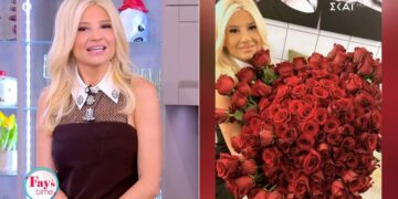 Alldaynews.gr Φαίη Σκορδά: Ποιος της έστειλε ανθοδέσμη με …201 τριαντάφυλλα; (video)