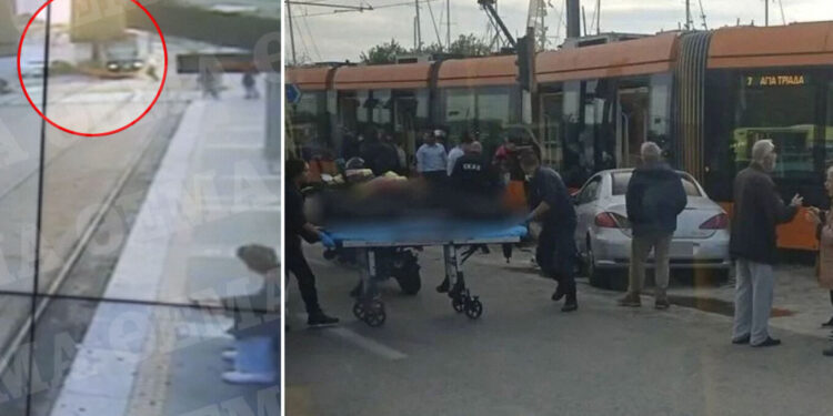 Alldaynews.gr Παλαιό Φάληρο: Βίντεο ντοκουμέντο με το αυτοκίνητο που παρασύρει πεζούς πριν συγκρουστεί με το τραμ