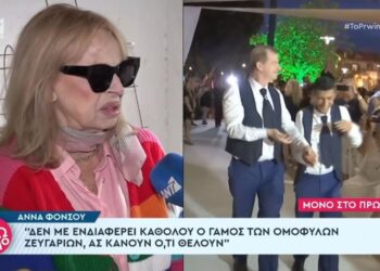 Άννα Φόνσου: «Οι ομοφυλόφιλοι έχουν λεφτά και θα βρουν τη λύση τους» – Άφωνος ο Λιάγκας