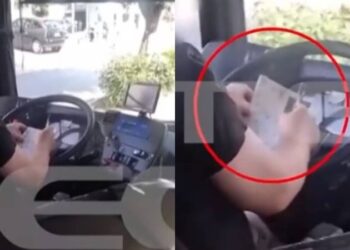 Το είδαμε κι αυτό: Οδηγός λεωφορείου λύνει σταυρόλεξο ενώ το όχημα βρίσκεται εν κινήσει (video)