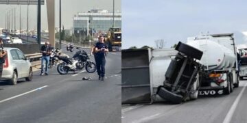 Alldaynews.gr Τροχαίο ατύχημα στον Κηφισό: Στο νοσοκομείο 2 βρέφη από σύγκρουση φορτηγών