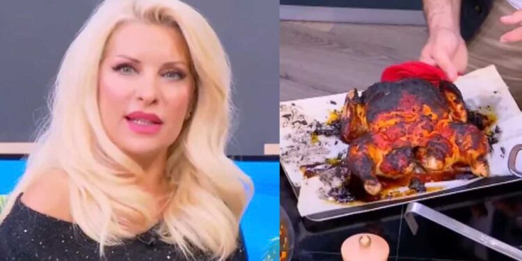 Alldaynews.gr Ελένη Μενεγάκη: Κάρβοuνο το κοτόπουλο που ετοίμασε ο Γιώργος Παπακώστας