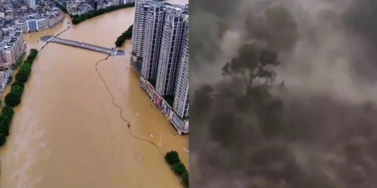 Alldaynews.gr Ποτάμια νερού «καταπίνουν» τα πάντα και βυθίζουν ολόκληρες πόλεις – Τρομακτικές εικόνες από τις πλημμύρες στην Κίνα