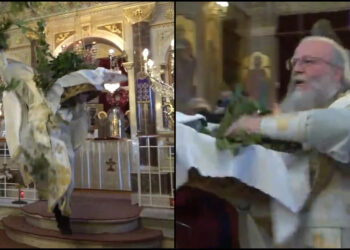 Alldaynews.gr Πρώτη Ανάσταση στην Χίο: Πέταξε ξανά ο «ιπτάμενος ιερέας» και έκλεψε την παράσταση με το σάλτο του