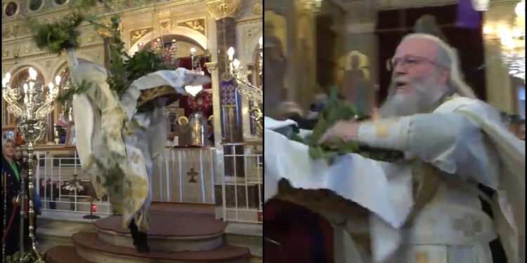 Alldaynews.gr Πρώτη Ανάσταση στην Χίο: Πέταξε ξανά ο «ιπτάμενος ιερέας» και έκλεψε την παράσταση με το σάλτο του