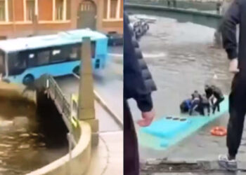 Βίντεο σοκ από την Αγία Πετρούπολη – Λεωφορείο με 20 επιβάτες πέφτει σε ποτάμι, τουλάχιστον 4 νεκροί