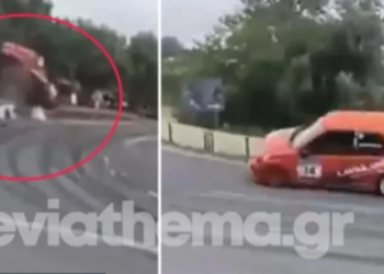 Τρομακτικό ατύχημα στην ανάβαση της Κύμης – Αγωνιστικό έφυγε στη στροφή και ανετράπη (video)