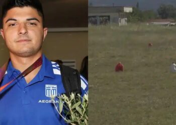 Παγκόσμιος πρωταθλητής προπονείται σε χωράφι, με μεζούρα μπιτόνια από ελαιόλαδο