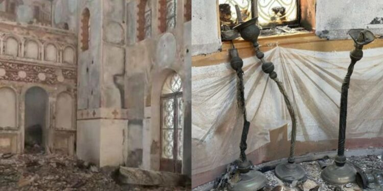 Φωτιά στην Ηλεία: Κάηκε ολοσχερώς ο ναός της Θεοτόκου στην Απιδούλα – Έλιωσαν μέχρι και τα μανουάλια