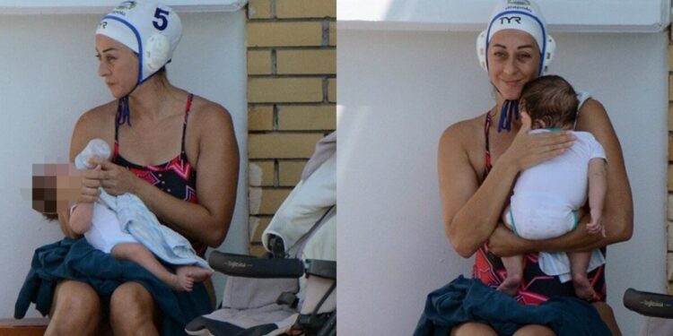 Alldaynews.gr Η φωτογραφία της χρονιάς: Η αποθέωση για τη μητέρα – αθλήτρια που ταΐζει το μωρό της πριν την προπόνηση