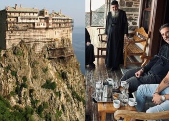 Με μοναχούς στο Άγιο Όρος: Βρήκε γαλήνη ο Γιώργος Καράβας, οι φωτογραφίες από τη Μονή