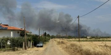 Φωτιά στην περιοχή Αμπελάκια: Επιχειρούν 5 αεροπλάνα & 1 ελικόπτερο – Μήνυμα του 112 στους κατοίκους για εκκένωση