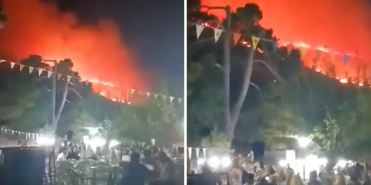 Alldaynews.gr Απίστευτες εικόνες: Διασκέδαζαν στο πανηγύρι, ενώ η φωτιά έκαιγε ανεξέλεγκτα πίσω τους και ο ουρανός είχε γεμίσει καπνούς