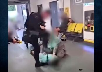 Σάλος από τον άγριο ξυλοδαρμό άνδρα από αστυνομικό – Του έριξε γονατιά στο κεφάλι (video)