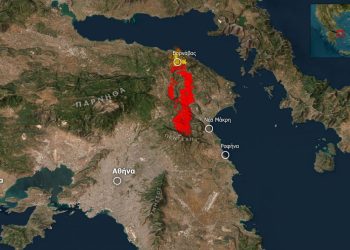 Η καταστροφική πυρκαγιά στον Βαρνάβα Αττικής, όπως καταγράφηκε από τους δορυφόρους της NASA