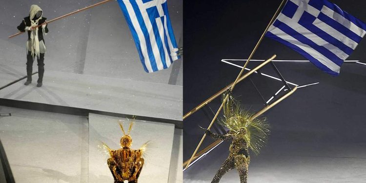 Ανατριχιαστικό: Η ελληνική σημαία και ο «Ύμνος εις την Ελευθερίαν» στο επίκεντρο της τελετής λήξης των Ολυμπιακών Αγώνων