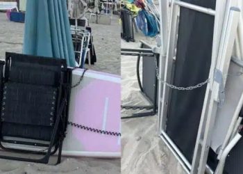 Alldaynews.gr Tο «Κίνημα της αλυσίδας» – Αλυσοδένουν τις ξαπλώστρες, τα καρεκλάκια τους και τις ομπρέλες στην άμμο