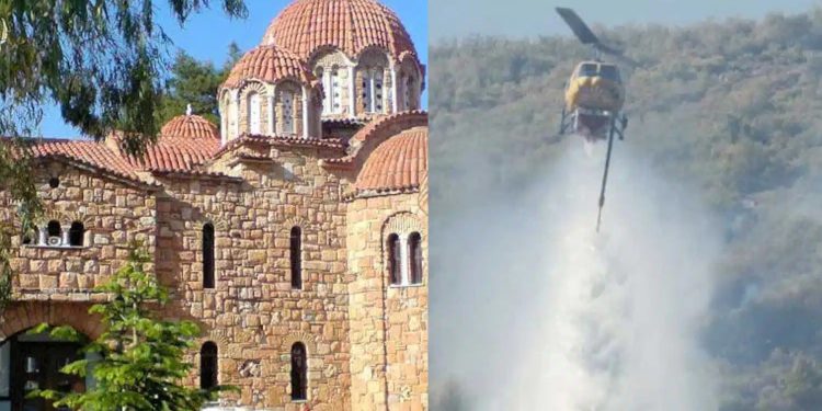 Alldaynews.gr Φωτιά στην Αττική: Μεγάλη μάχη για να σωθεί το μοναστήρι του Αγίου Εφραίμ στη Νέα Μάκρη
