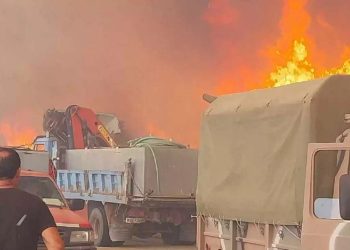 Φωτιά: Μαίνεται το πύρινο μέτωπο στο νησί – Πνέουν ισχυροί άνεμοι στην περιοχή – Μάχη να μην μπει στα χωριά