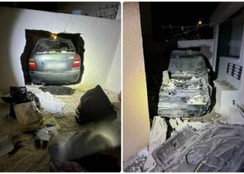 Σαντορίνη: Διαρρήκτες προσπάθησαν να γλιτώσουν από τους αστυνομικούς, και «καρφώθηκαν» με το αυτοκίνητο σε τοίχο σπιτιού