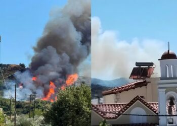 EKTAKTO TΩΡΑ – Μεγάλη φωτιά σε ελληνικό νησί κοντά σε σπίτια – Συναγερμός στην Πυροσβεστική – Ήχησε το 112