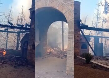 Alldaynews.gr Φωτιά στην Κορινθία: Κάηκε η ιστορική εκκλησία της Παναγίας των Καταφυγίων