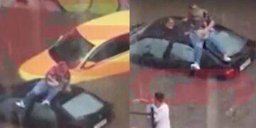 Κακοκαιρία «Atena»: Ζευγάρι ανέβηκε στην οροφή του αυτοκινήτου για να σωθεί από την καταρρακτώδη βροχή (video)